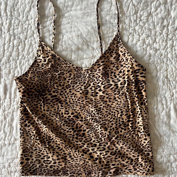 SKIN WORLDWIDE organic cotton goldie camisole in brown leopard print - Picture 2 of 5